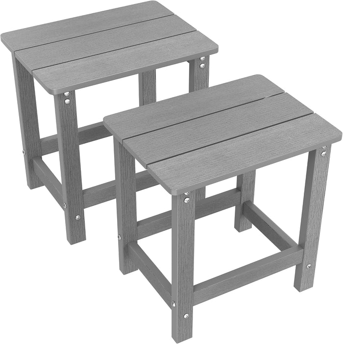 MXIMU Outdoor Side Table Set of 2, Adirondack Table, All Weather, Grey