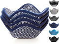 Sheff Microwave Bowl Cozy Holders Set of 4 - Durable and Reliable for Hot and Cold Plates and Dishes - Ideal Household Gift (Navy and White, 7 inch)