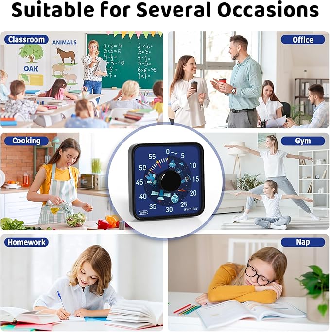 Secura 7.5-Inch Astronaut Pattern Visual Timer - Image 6