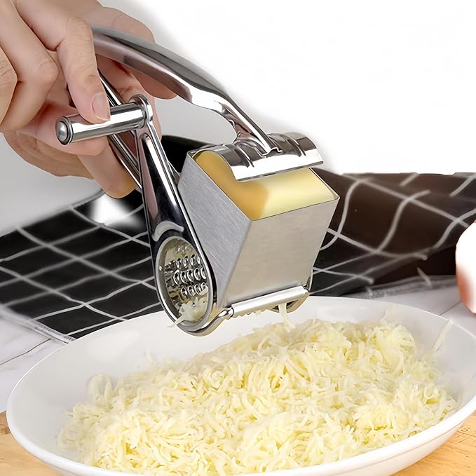 Manual Rotary Cheese Grater Stainless Steel Parmesan Grater, Hand Crank Cheese - Image 2