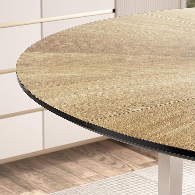 VFK 47 Inch Round Dining Table for 4 with 2-Tier Storage Shelves, Ideal for K...
