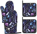 Wildflowers Oven Mitts and Pot Holders, Vintage Garden Herb Flower Heat by Unknown