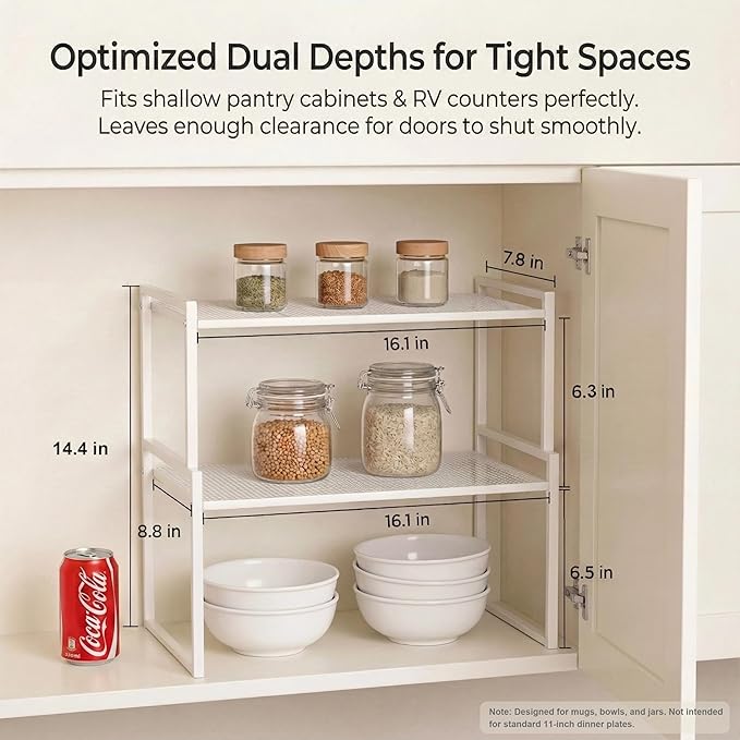 Set of 2 Cabinet Organizers 16.1''W 44 LBS Load Capacity Heavy Duty Kitchen - Image 2