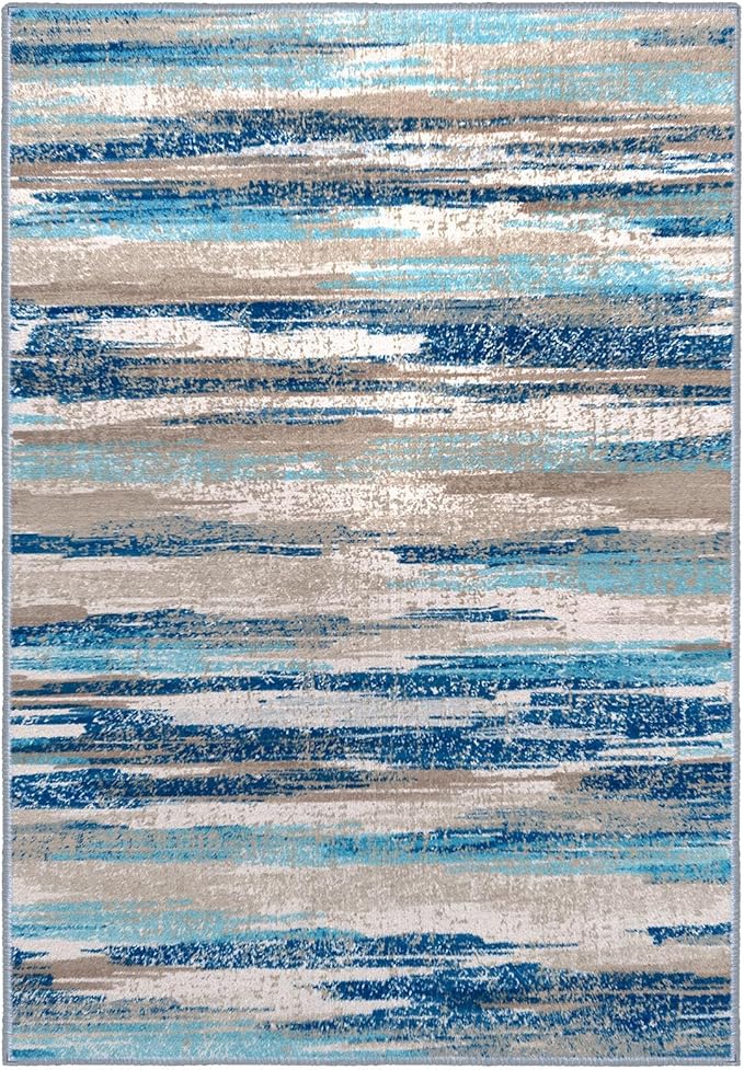 Lansny Small Abstract Area Rug, Entryway Rug Washable Door Mat Indoor Entrance - Image 9