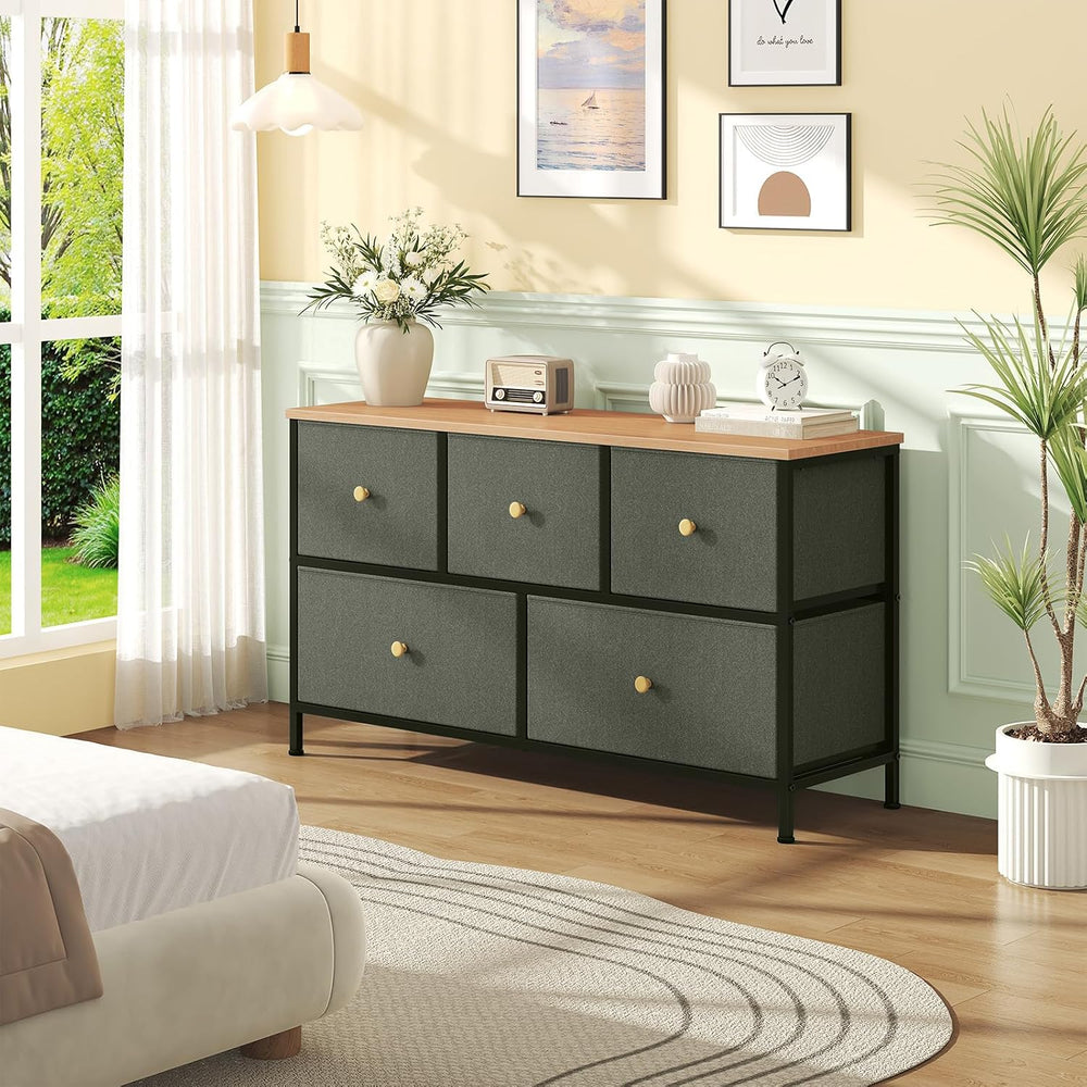 5-Drawer Fabric Dresser for Bedroom, Storage Organizer for Closet