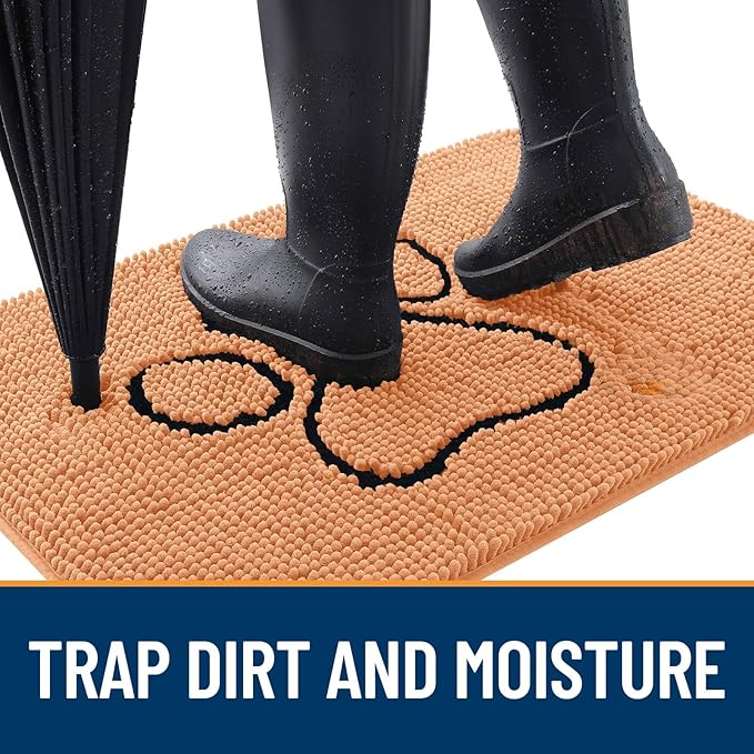 OLANLY Dog Door Mat for Muddy Paws 48x30, Paw Print Design, Absorbs Moisture - Image 2