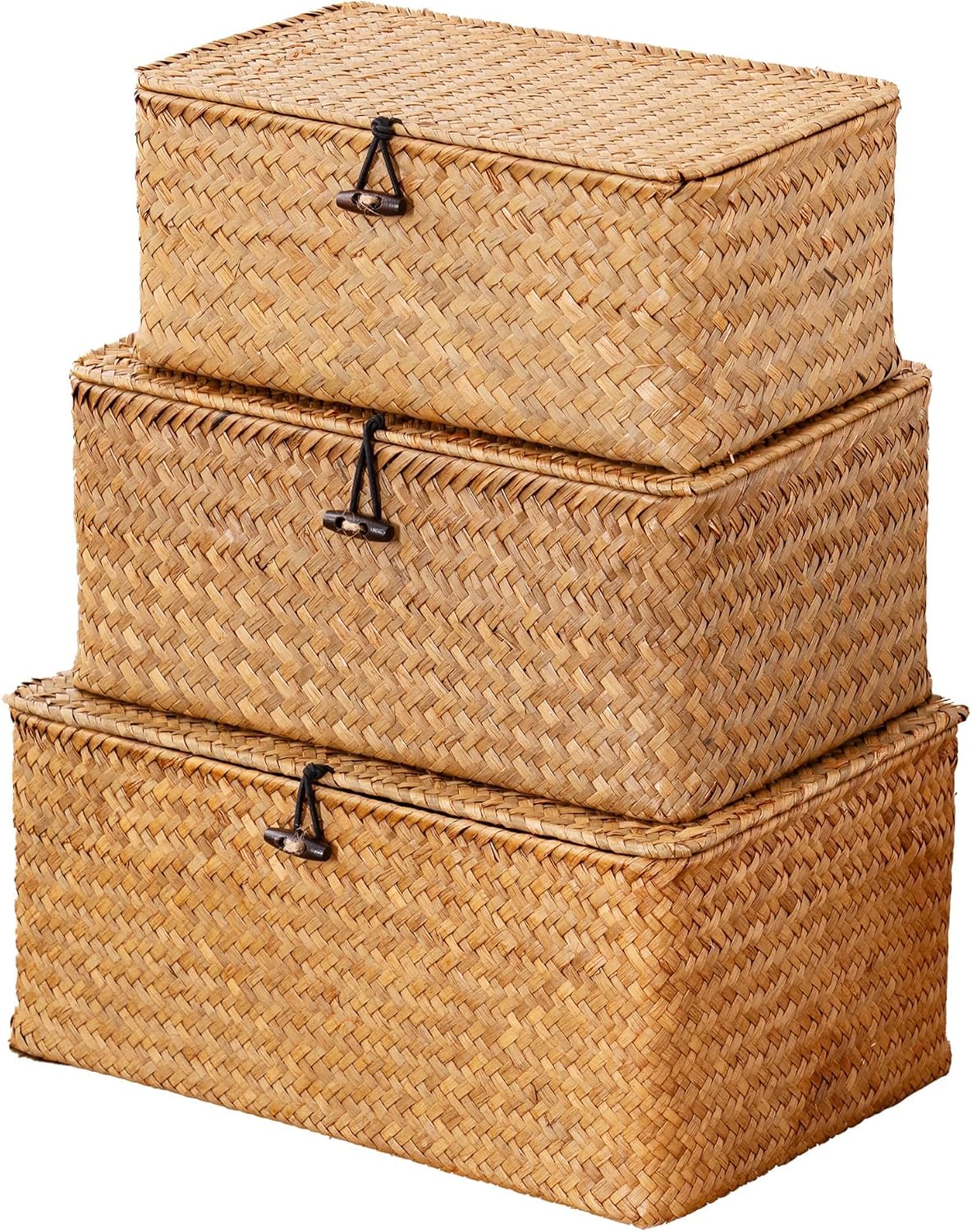 nonam wicker storage basket with lid,seagrass shelf basket, main product view