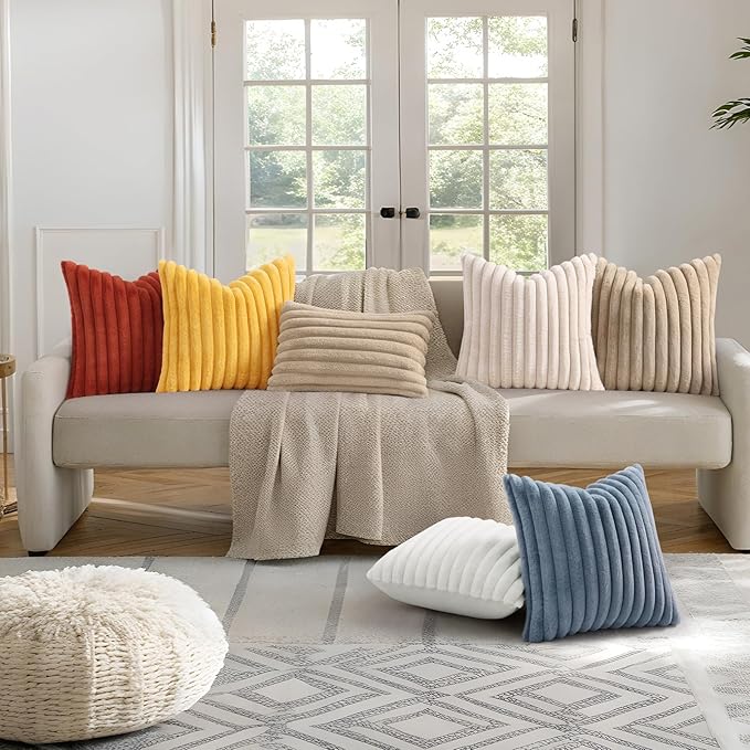 decorUhome Cozy Faux Fur Throw Pillow Covers 12x20 Set of 2 Decorative Soft - Image 8
