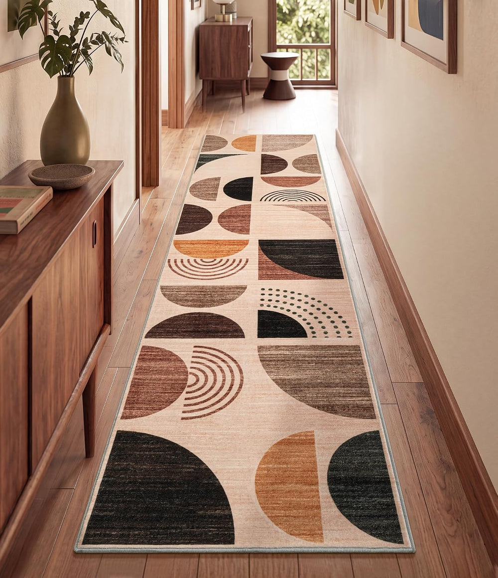 YIHOUSE Boho 6ft Kitchen Runner Rug Non Slip Washable, Mid-Century 2x6 Rug Ru...