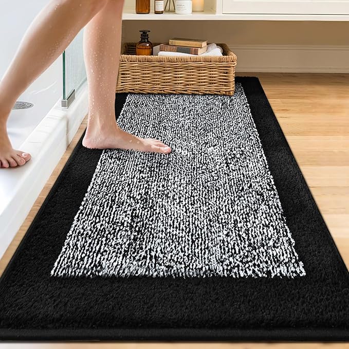 60x24 Long Bathroom Rugs Washable Non Slip, Soft Absorbent Quick Dry Mats - Image 2