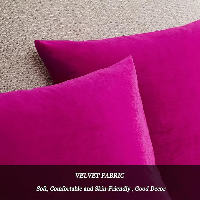 GIGIZAZA Hot Pink Pillow Covers 16x16 Throw Pillows Velvet Decorative Sofa - Image 8