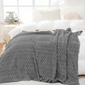 Puncuntex Grey Throw Blanket 108"×90" inches Fuzzy 3D Jacquard Decorative by Puncuntex