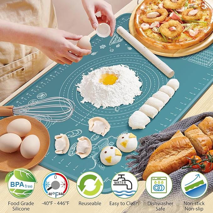 Silicone Pastry Mat 32" x 24" Extra Thick Non Stick Baking Mat - Image 2