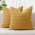MIULEE Pack of 2 Corduroy Decorative Throw Pillow Covers 18x18 Inch Soft Boho by MIULEE