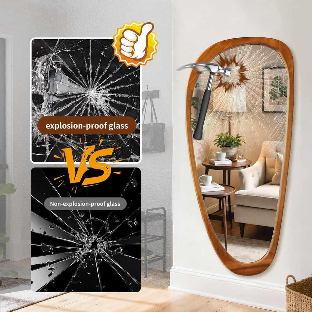 EOGOW Asymmetrical Mirror,48" x 22" Unique Irregular Mirror Wall-Mo...
