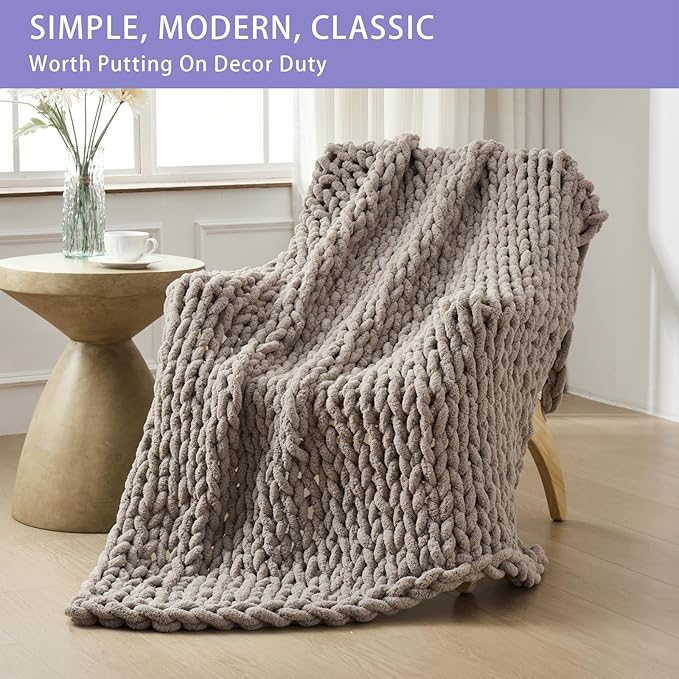 Bigacogo Chunky Knit Throw Blanket - Image 3