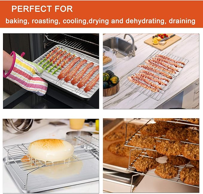 P&P CHEF Cooling Rack, 5-Tier Stainless Steel Stackable Baking Cooking Racks - Image 4