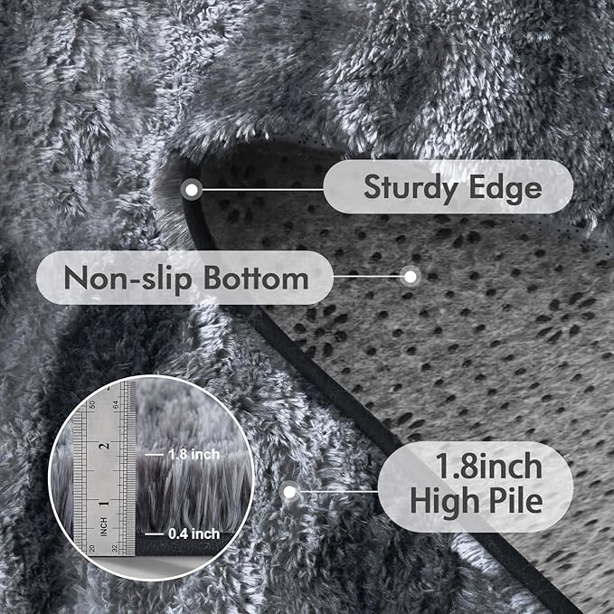 4x6 Ft Shag Rugs for Bedroom Living Room, Tie-Dyed Ultra Soft Fluffy Furry Area - Image 5