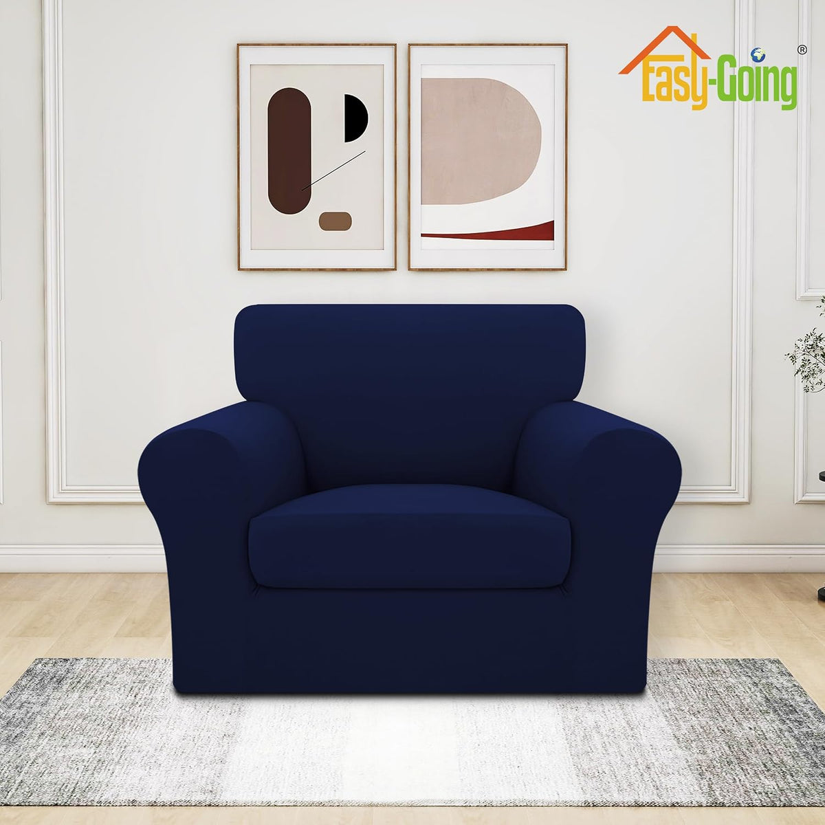 easy-going 3 pieces stretch chair couch cover, small shown in use