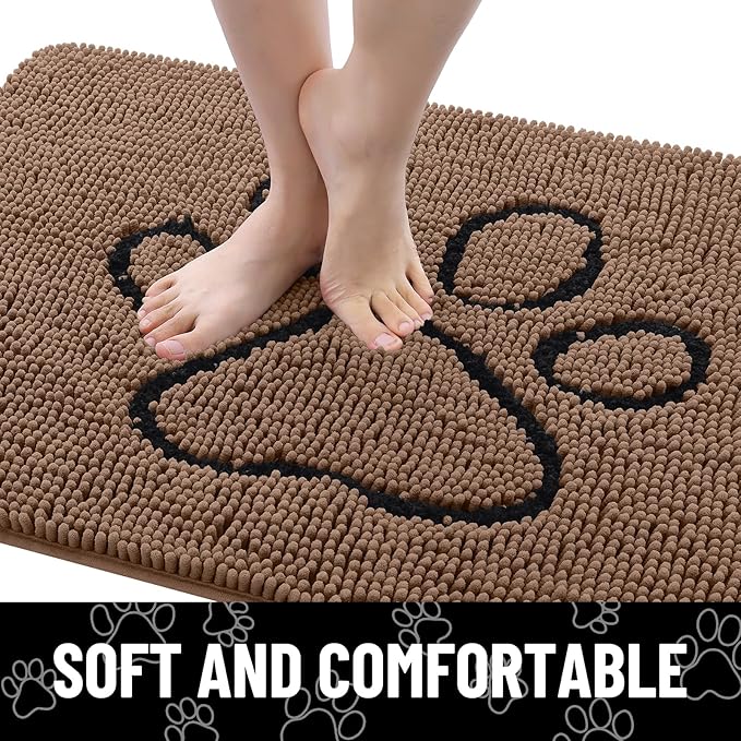 Smiry Dog Door Mat for Muddy Paws, Absorbent Dirt Trapper Non Slip Quick Dry - Image 4