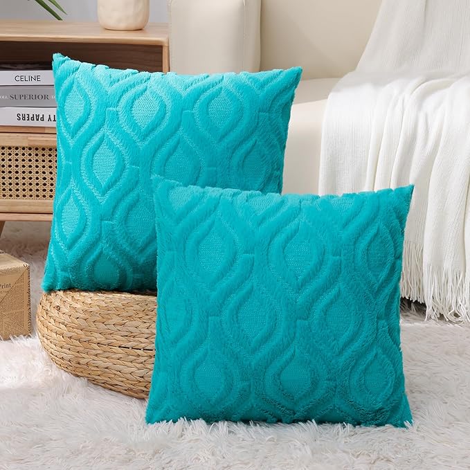 decorUhome Summer Throw Pillow Covers 12x20 Inch Set of 2, Soft Plush Faux Wool - Image 9