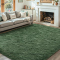 5x7 Ft Shag Green Area Rug for Bedroom Living Room, Ultra Soft Fluffy Furry by Cuzwlovita