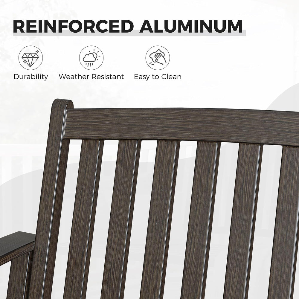 Grand patio 52" Farmhouse Outdoor Bench, Garden Benches with Anti-Rust A...