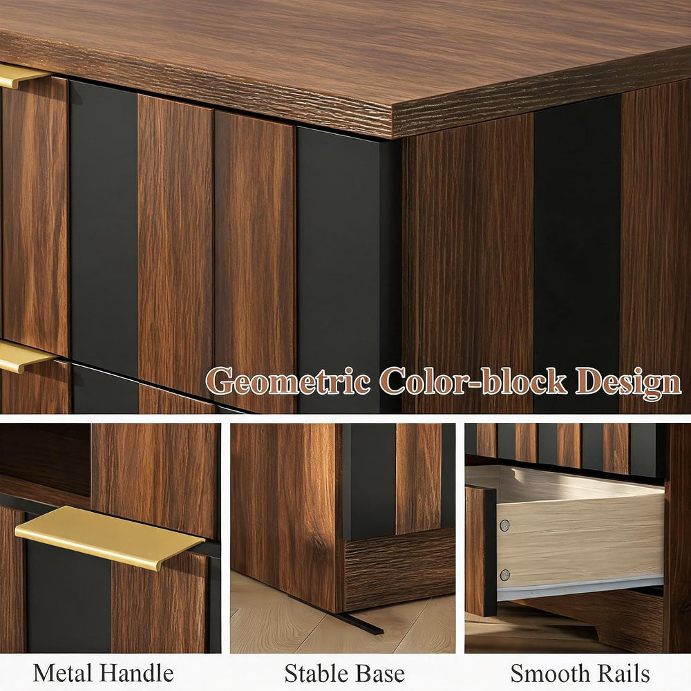 8 Drawer Dresser for Bedroom,48"Wide Modern Chest of Drawer w/ Metal Handle