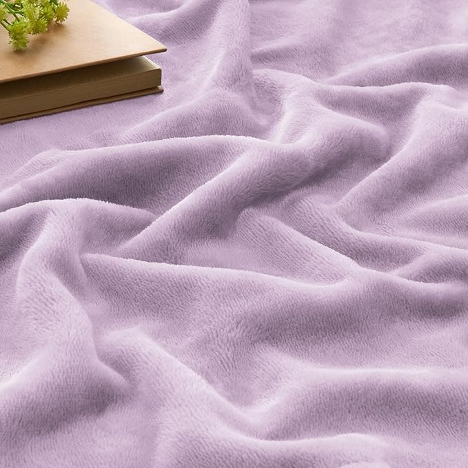 BEDELITE Fleece Blankets Queen Size Lilac Throw Blankets - Image 4