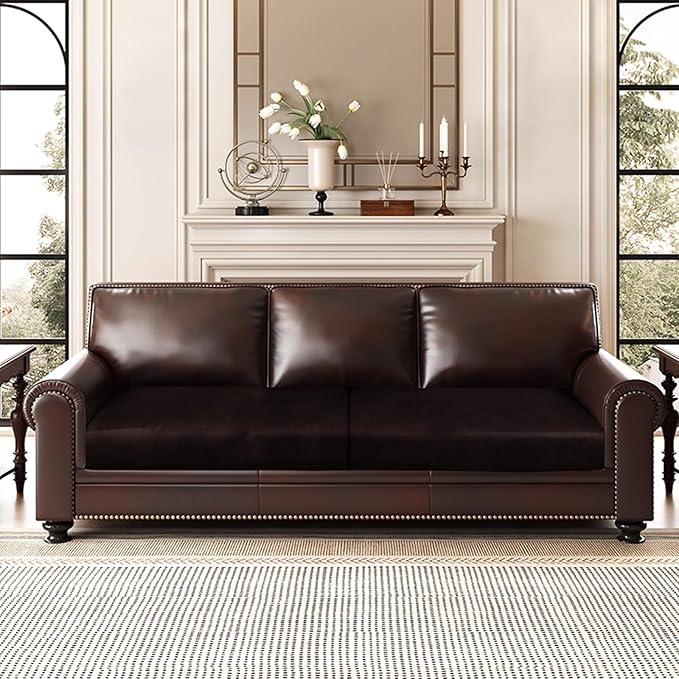 Leather Look Couch Cushion Covers Sofa Seat Slipcovers Sets Couches Furniture - Image 2