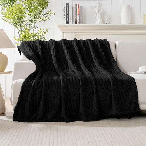 50x70 Inch Black Throw Blanket - Image 2