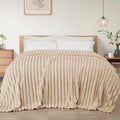 Exclusivo Mezcla King Size Flannel Fleece Blanket, Super Soft Striped Jacquard by ExclusivoMezcla