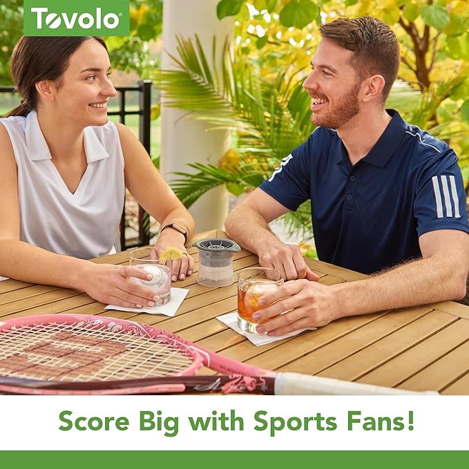 Tovolo Tennis Ice Cube Molds Pack of 2 Large Craft Ice Spheres - Image 5