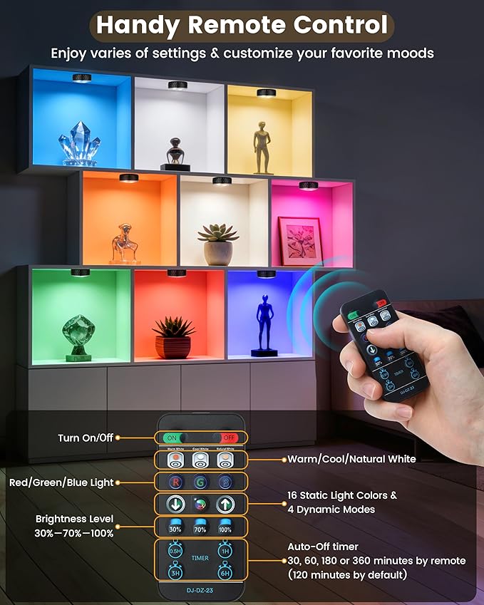 Puck Lights, Battery Operated Wireless LED Under Cabinet Lighting - Image 3