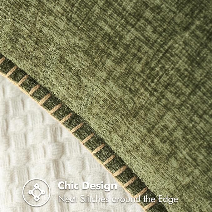 MIULEE Pack of 2 Couch Throw Pillow Covers 12x20 Inch Olive Green Farmhouse - Image 2