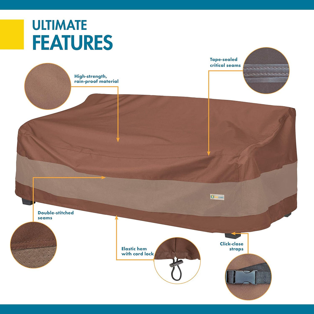 DUCKCOVERS Ultimate Patio Sofa Cover, 93"W x 40"D x 35"H, Moch...