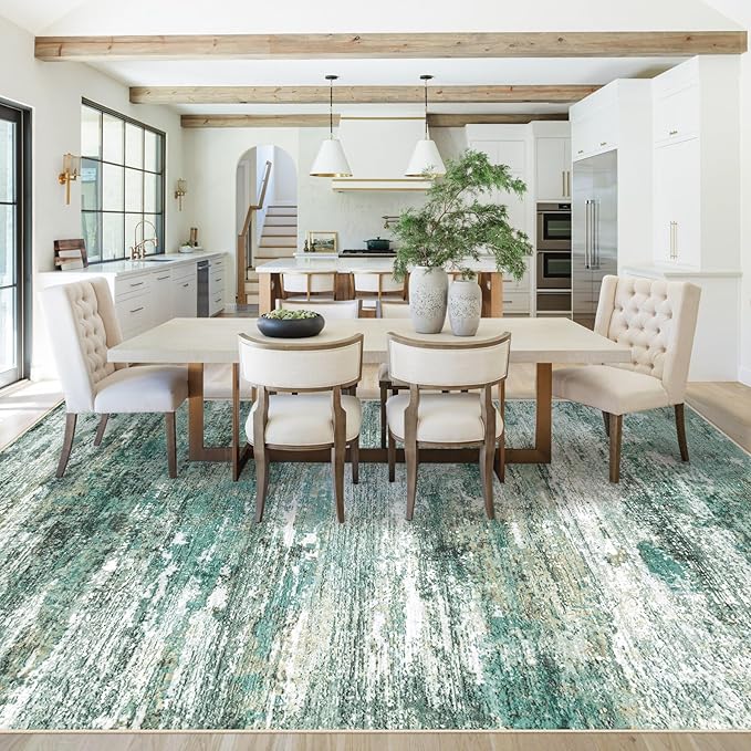 8x10 Area Rugs for Living Room, Washable Modern Abstract Large Area Rug Neutral - Image 6