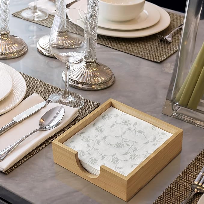 Bamboo Napkin Holder for Table, Napkins Holders For Paper Napkins, Flat Napkin - Image 5