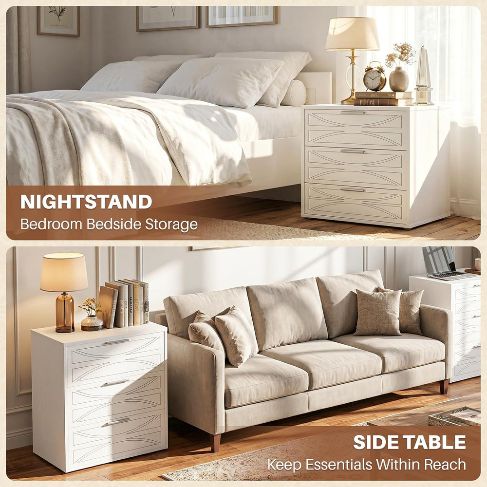 Stackable Dresser for Closet, Wood Closet Storage Drawers, White