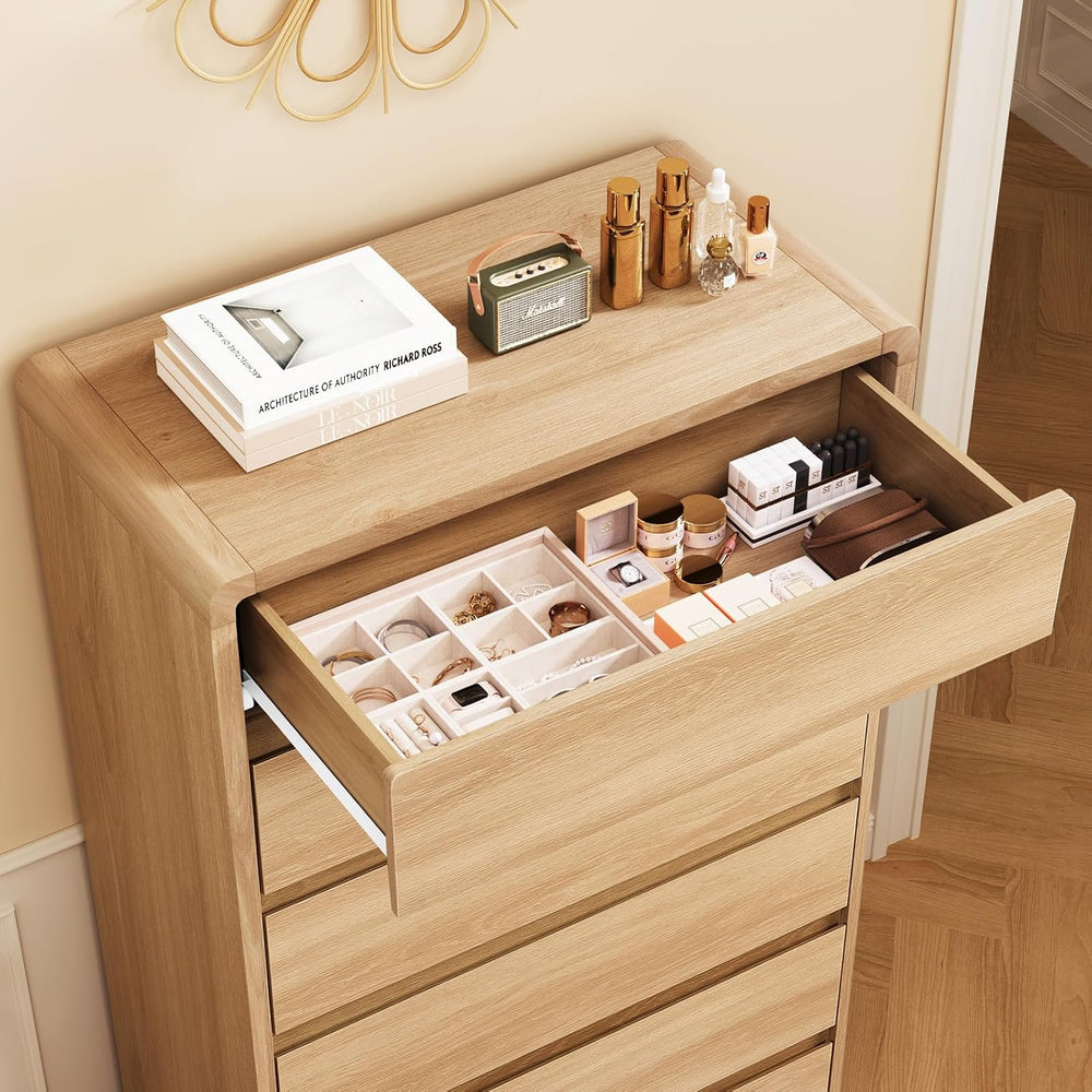 TEENFON Tall Dresser for Bedroom with 6 Drawers, 49.2" Tall Dressers &am...