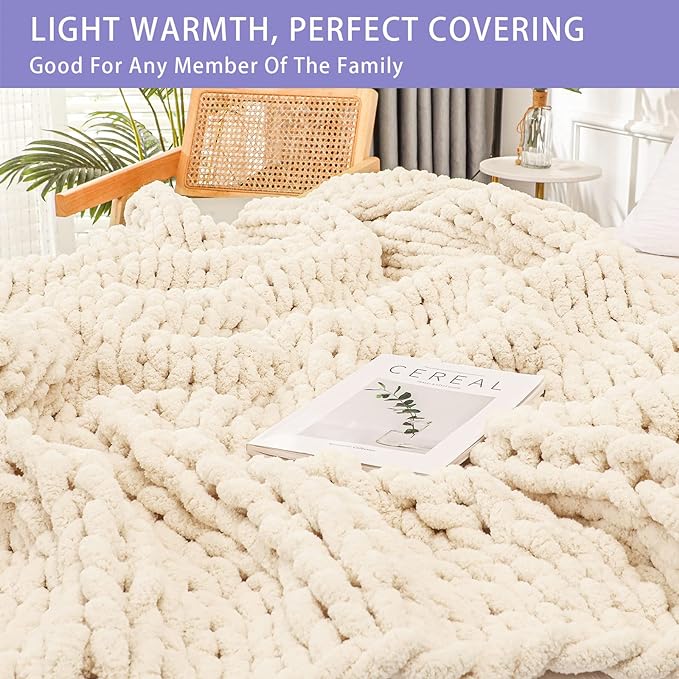 Bigacogo Chunky Knit Throw Blanket - Image 3