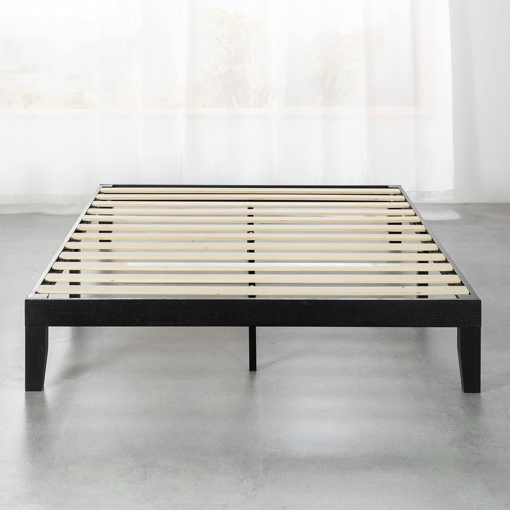 Mellow Naturalista Classic 12 Inch Solid Wood Platform Bed with Wooden Slats,...