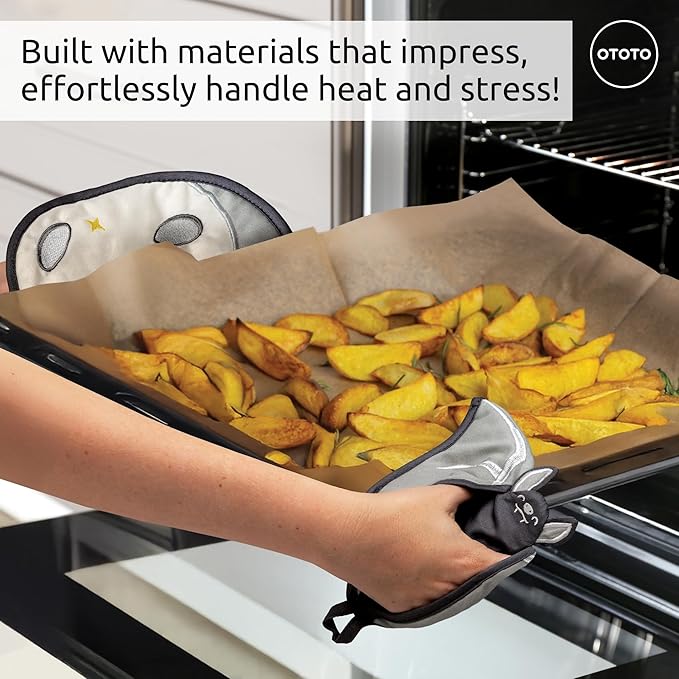 New - OTOTO Batlicious Oven Mitts and Pot Holders Sets - Heat Resistant Trivets - Image 3