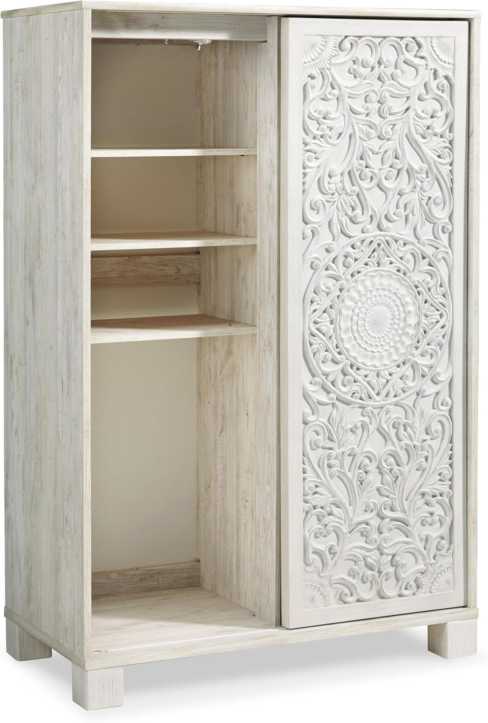 Signature Design by Ashley Tall White Dresser for Bedroom, Dressing Chest