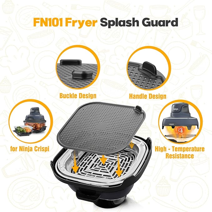 2 PCS Silicon Splatter Shield for Ninja Crispi Air Frye, Air Fryer Accessories - Image 5
