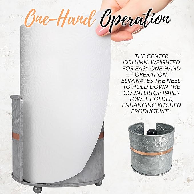 Autumn Alley Farmhouse Galvanized Kitchen Paper Towel Holder – Vintage Style - Image 6