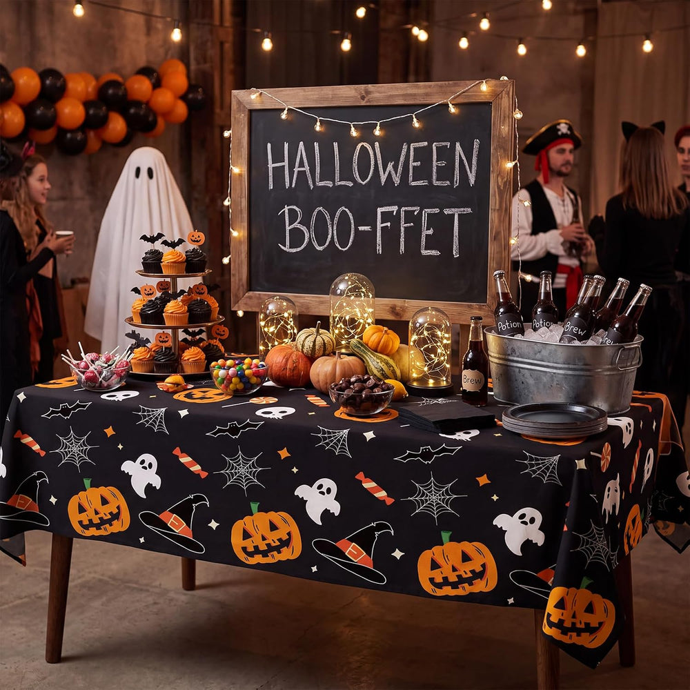 CXPSINC 54 Inch X 300 Feet Plastic Table Cover Roll Disposable Halloween Tabl...