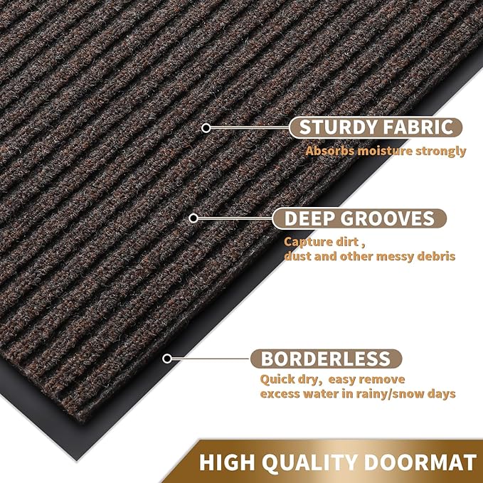 Yimobra Front Door Mat Outdoor Indoor Entrance, 100% Waterproof All-Season All - Image 3
