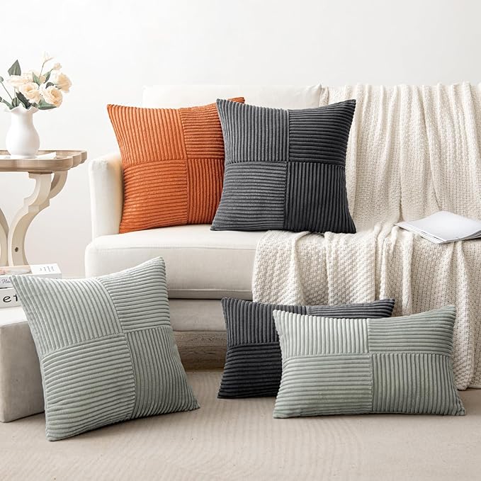 MIULEE Silver Grey Decorative Lumbar Throw Pillow Covers 12x20 Inch - Image 5