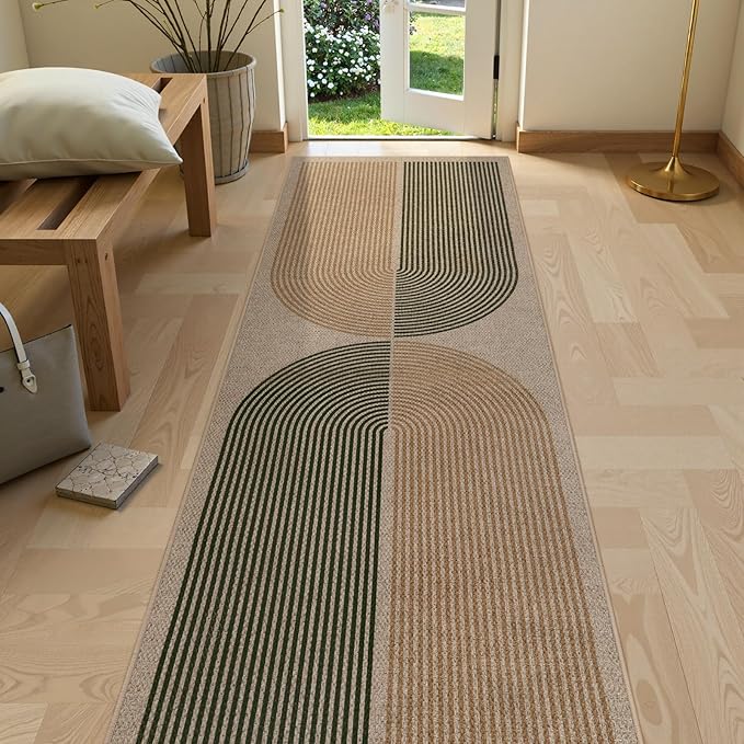 Lahome Enfys Modern Rainbow Easy Jute Rug, 2x8 Hallway Runner Washable Rugs by Lahome